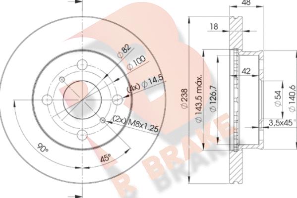 R Brake 78RBD22250 - Brake Disc autospares.lv