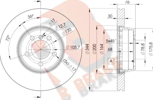 R Brake 78RBD22207 - Brake Disc autospares.lv