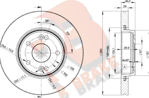 R Brake 78RBD22234 - Brake Disc autospares.lv