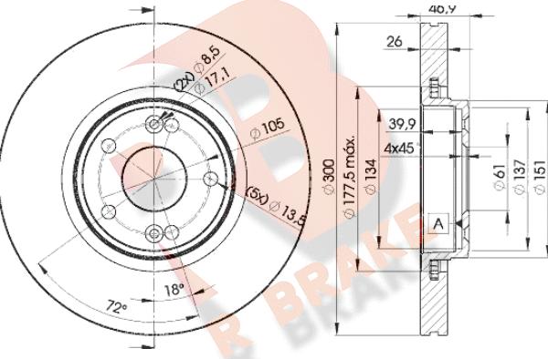 R Brake 78RBD22235 - Brake Disc autospares.lv