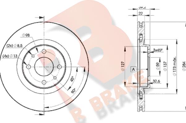 R Brake 78RBD27947 - Brake Disc autospares.lv