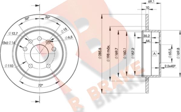 R Brake 78RBD27476 - Brake Disc autospares.lv