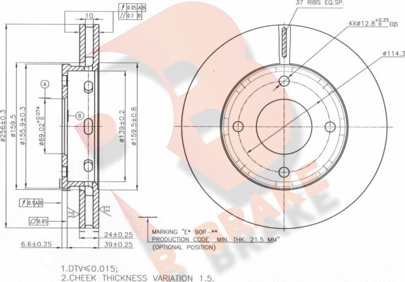 R Brake 78RBD27036 - Brake Disc autospares.lv