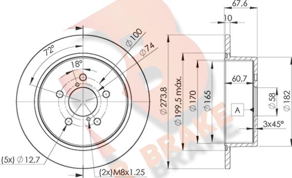 R Brake 78RBD27033 - Brake Disc autospares.lv