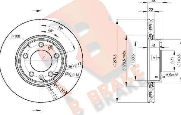 R Brake 78RBD27322 - Brake Disc autospares.lv