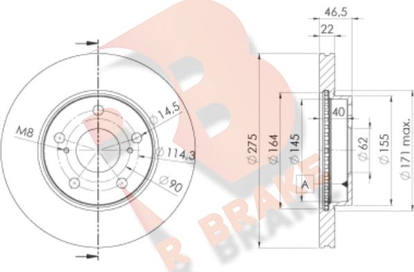 R Brake 78RBS22890 - Brake Disc autospares.lv