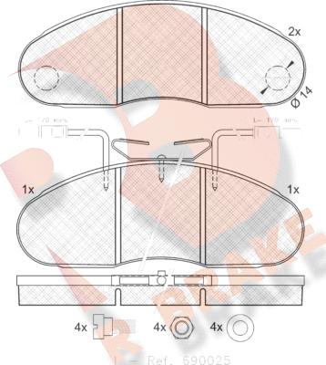 R Brake RB0994 - Brake Pad Set, disc brake autospares.lv