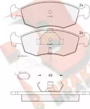 R Brake RB0955 - Brake Pad Set, disc brake autospares.lv