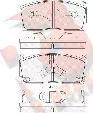 R Brake RB0951 - Brake Pad Set, disc brake autospares.lv