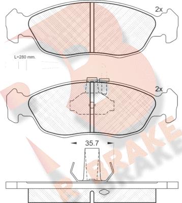 R Brake RB0932 - Brake Pad Set, disc brake autospares.lv