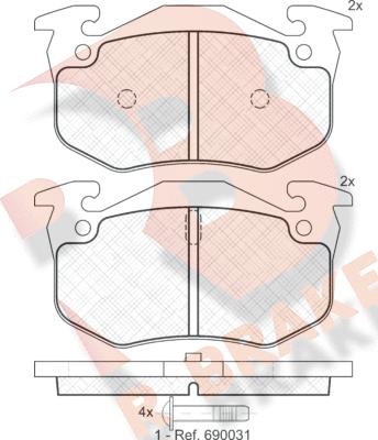 R Brake RB0929 - Brake Pad Set, disc brake autospares.lv