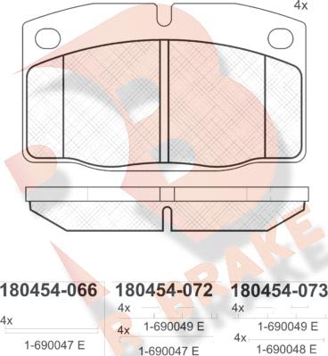 R Brake RB0454 - Brake Pad Set, disc brake autospares.lv