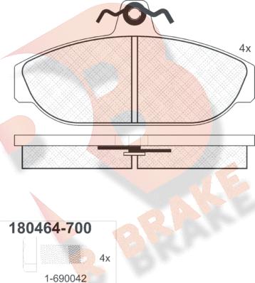 R Brake RB0464-700 - Brake Pad Set, disc brake autospares.lv