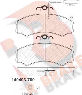 R Brake RB0403-700 - Brake Pad Set, disc brake autospares.lv