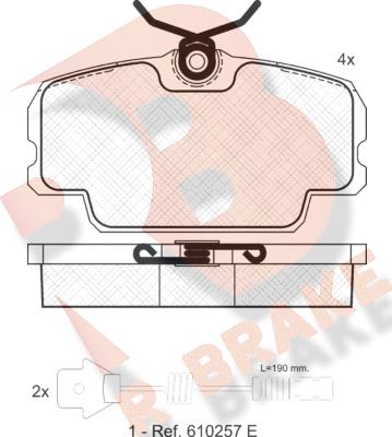 R Brake RB0419-203 - Brake Pad Set, disc brake autospares.lv