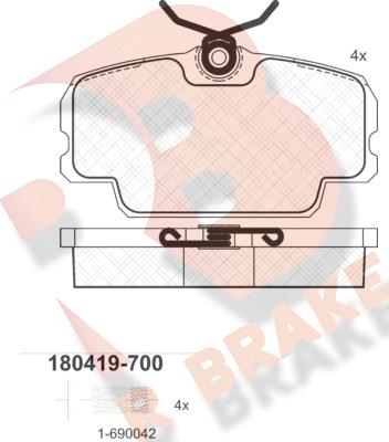 R Brake RB0419-700 - Brake Pad Set, disc brake autospares.lv