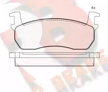 R Brake RB0424 - Brake Pad Set, disc brake autospares.lv