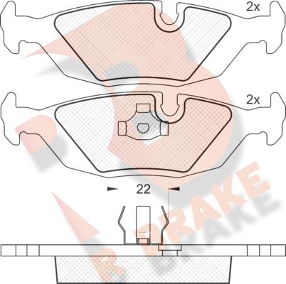 R Brake RB0422 - Brake Pad Set, disc brake autospares.lv