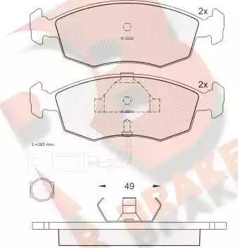 R Brake RB0475 - Brake Pad Set, disc brake autospares.lv