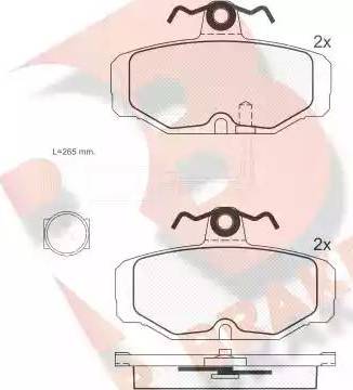 R Brake RB0598 - Brake Pad Set, disc brake autospares.lv