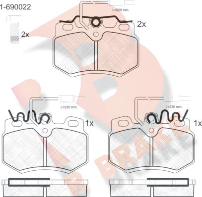 R Brake RB0553-203 - Brake Pad Set, disc brake autospares.lv