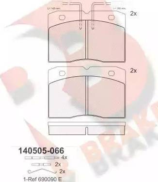 R Brake RB0505 - Brake Pad Set, disc brake autospares.lv