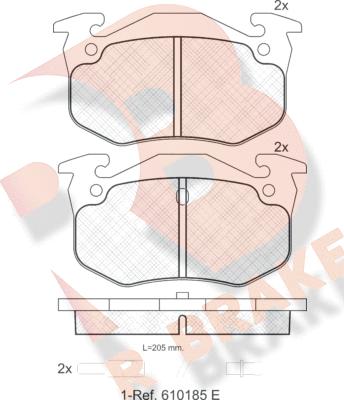 R Brake RB0535 - Brake Pad Set, disc brake autospares.lv