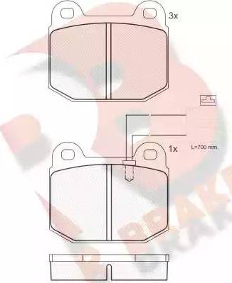 R Brake RB0627 - Brake Pad Set, disc brake autospares.lv