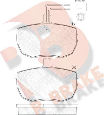 R Brake RB0672 - Brake Pad Set, disc brake autospares.lv