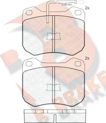 R Brake RB0198 - Brake Pad Set, disc brake autospares.lv