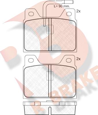 R Brake RB0127 - Brake Pad Set, disc brake autospares.lv