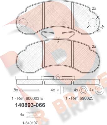 R Brake RB0893-066 - Brake Pad Set, disc brake autospares.lv