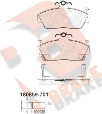 R Brake RB0859-701 - Brake Pad Set, disc brake autospares.lv