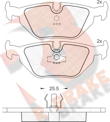 R Brake RB0802 - Brake Pad Set, disc brake autospares.lv