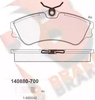 R Brake RB0880 - Brake Pad Set, disc brake autospares.lv