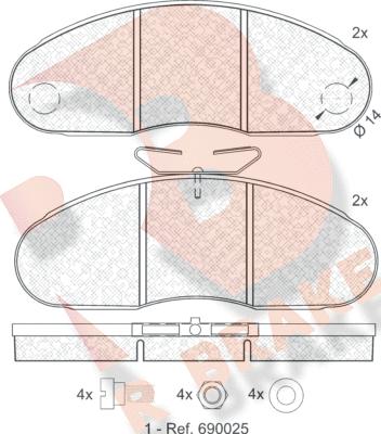 R Brake RB0834 - Brake Pad Set, disc brake autospares.lv