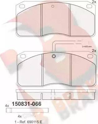 R Brake RB0831 - Brake Pad Set, disc brake autospares.lv