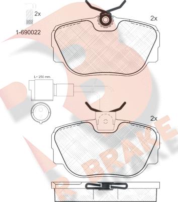 R Brake RB0766-006 - Brake Pad Set, disc brake autospares.lv