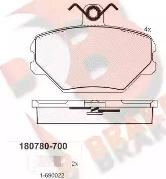 R Brake RB0780-700 - Brake Pad Set, disc brake autospares.lv