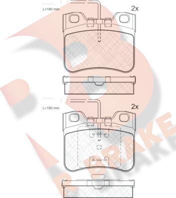 R Brake RB0788 - Brake Pad Set, disc brake autospares.lv