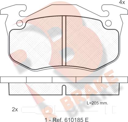 R Brake RB0723 - Brake Pad Set, disc brake autospares.lv