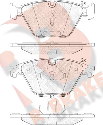 R Brake RB1998 - Brake Pad Set, disc brake autospares.lv