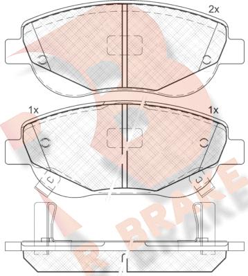 R Brake RB1944 - Brake Pad Set, disc brake autospares.lv