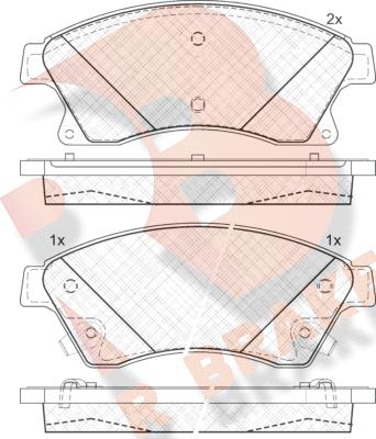 R Brake RB1942-202 - Brake Pad Set, disc brake autospares.lv