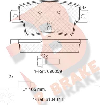 R Brake RB1968 - Brake Pad Set, disc brake autospares.lv