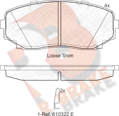 R Brake RB1962 - Brake Pad Set, disc brake autospares.lv