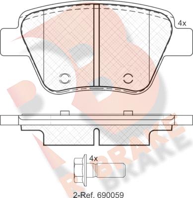 R Brake RB1967 - Brake Pad Set, disc brake autospares.lv