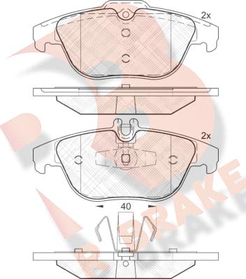 R Brake RB1900 - Brake Pad Set, disc brake autospares.lv