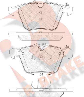 R Brake RB2149 - Brake Pad Set, disc brake autospares.lv