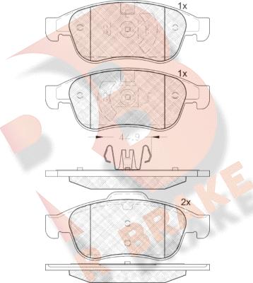 R Brake RB1915 - Brake Pad Set, disc brake autospares.lv